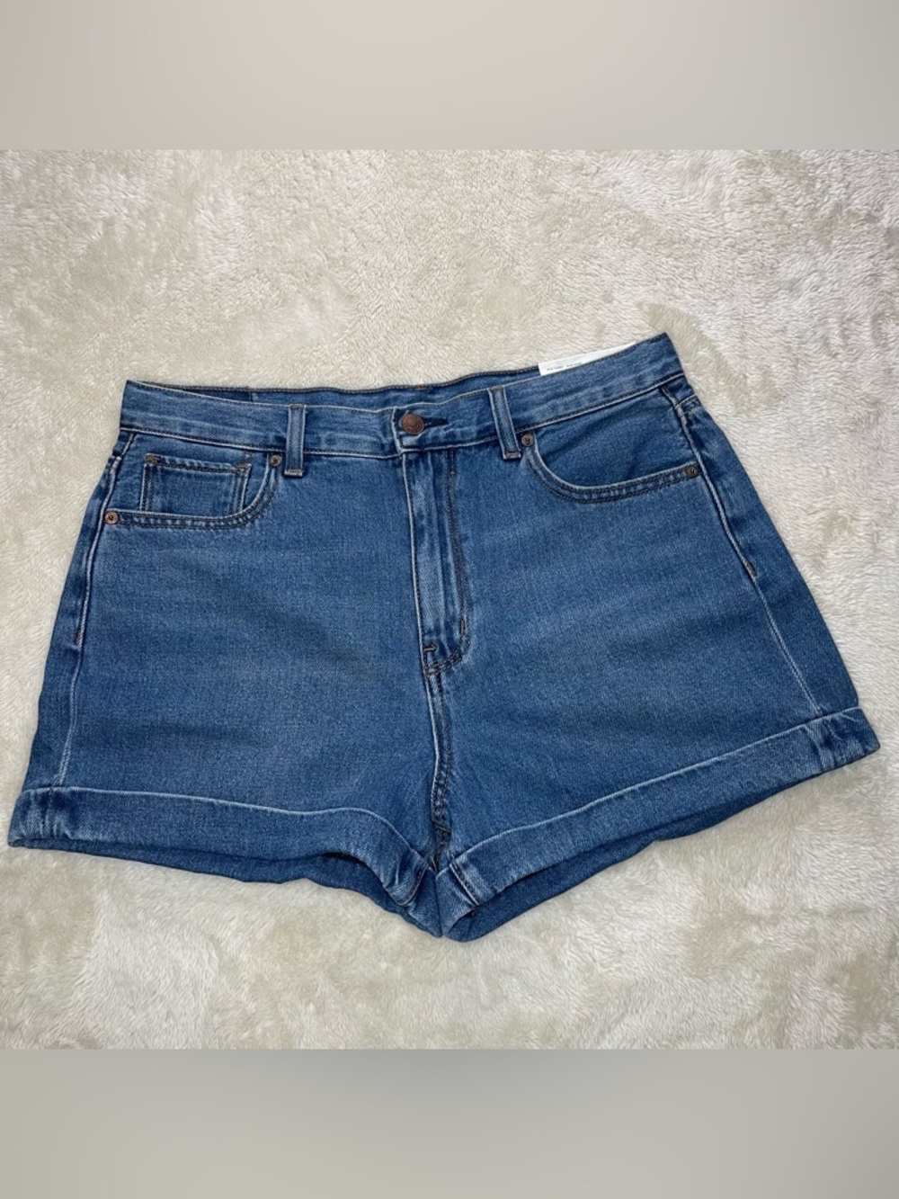 American Eagle Outfitters High Rise Mom Shorts Size 10 NWT Blue Demim